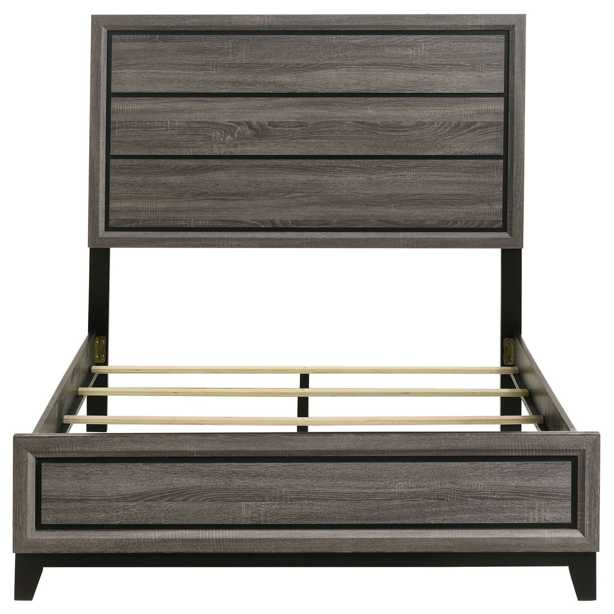 Watson Wood Full Panel Bed Grey | 57.25 x 78.75 x 56.5 in | Rubberwood & Engineered Wood | Oak