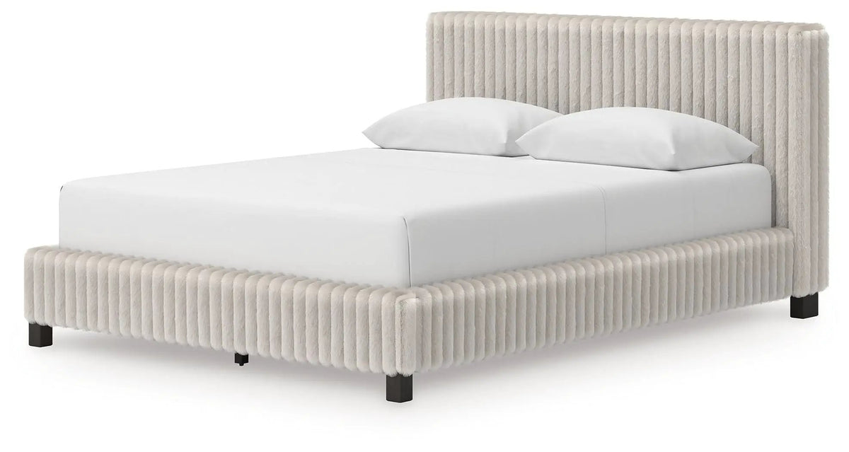 Zuraleus Upholstered Bed | Corded Fabric | Casual Contemporary Style | 91.25 Inch Width