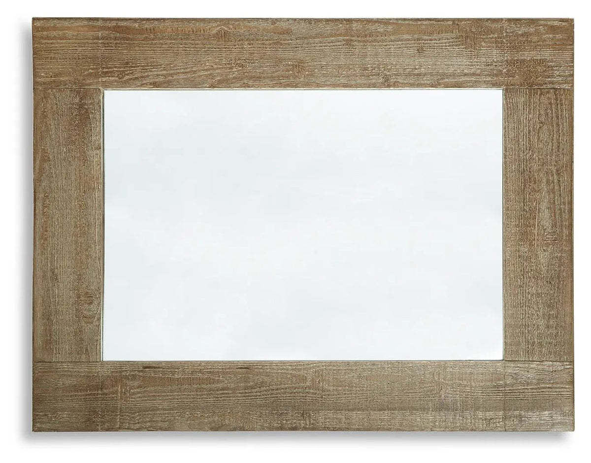 Waltleigh Accent Mirror | Distressed Brown Wood Frame | 30 By 40 Inch | Natural Materials