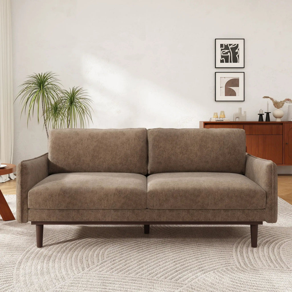 Loveseat Sofa With Spacious Seating | 2 Pieces | Fabric & Wood | Living Room