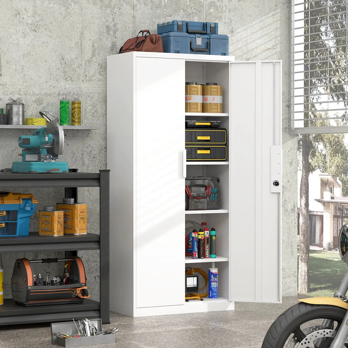 File Cabinet | Two Door | Four Adjustable Shelves | Heavy Duty Steel