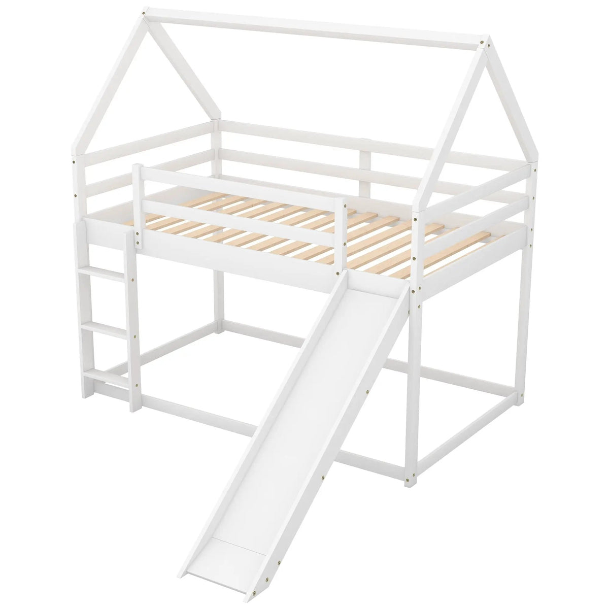 House Shape Bunk Bed | Integrated Slide | Safety Ladder | Youth