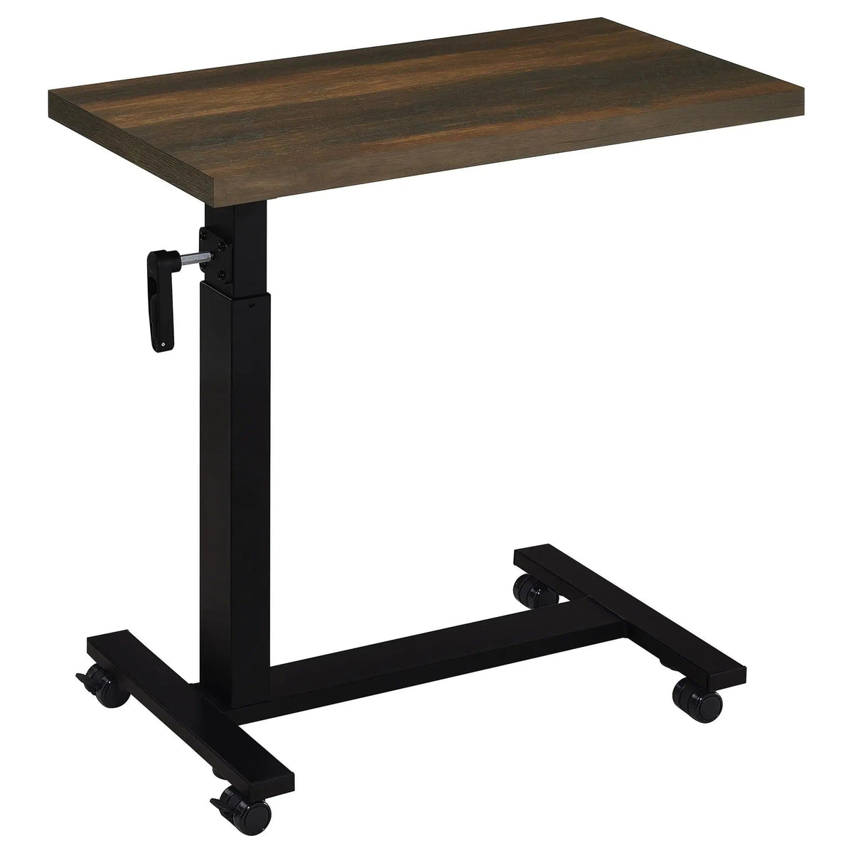 Westpark Height Adjustable Mobile Bedroom C-Table Dark Pine | 28 x 15.5 x 27.75 in | Steel & Wood | Bedroom