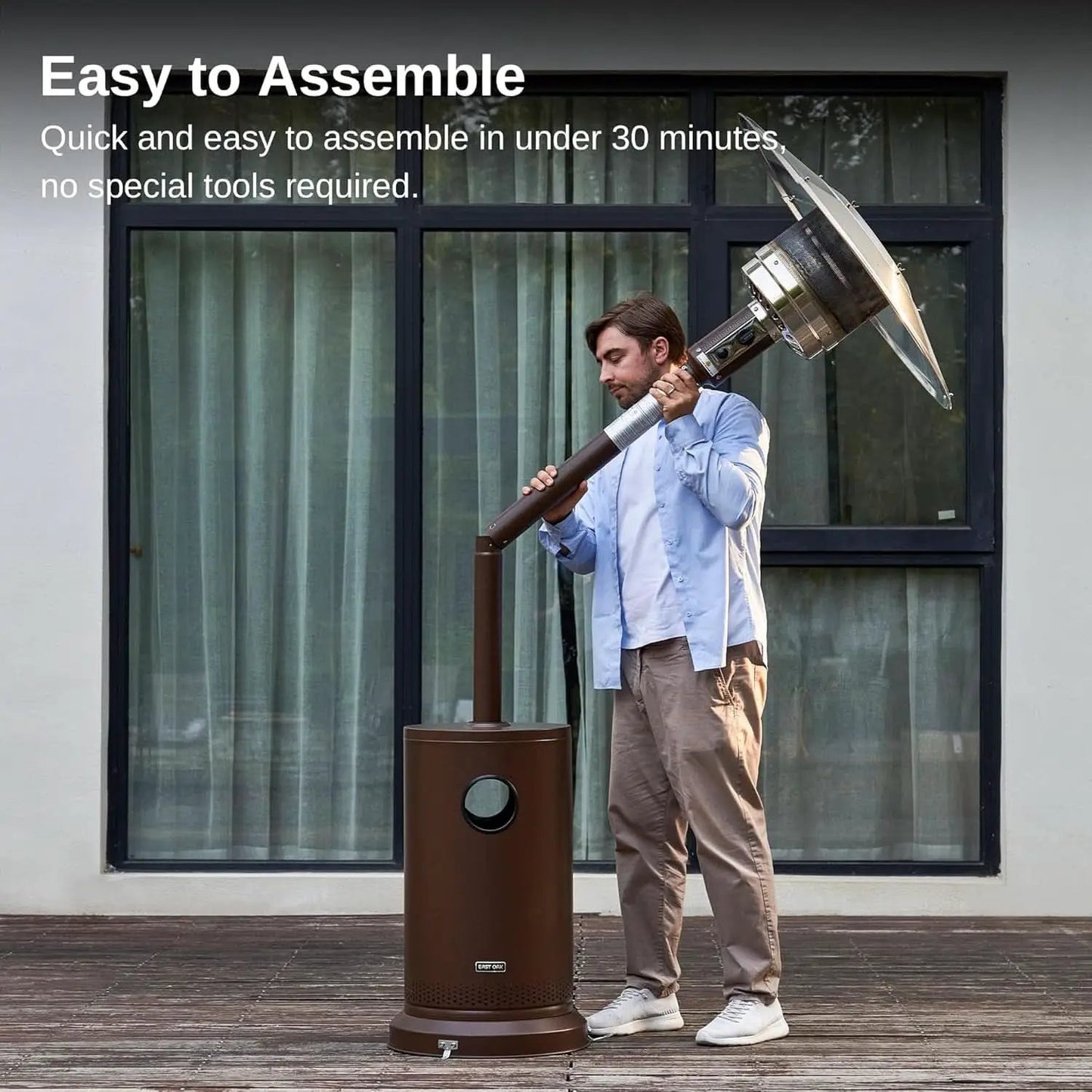 Bronze 48000 BTU Patio Heater With Round Table And Wheels from PriceLows™