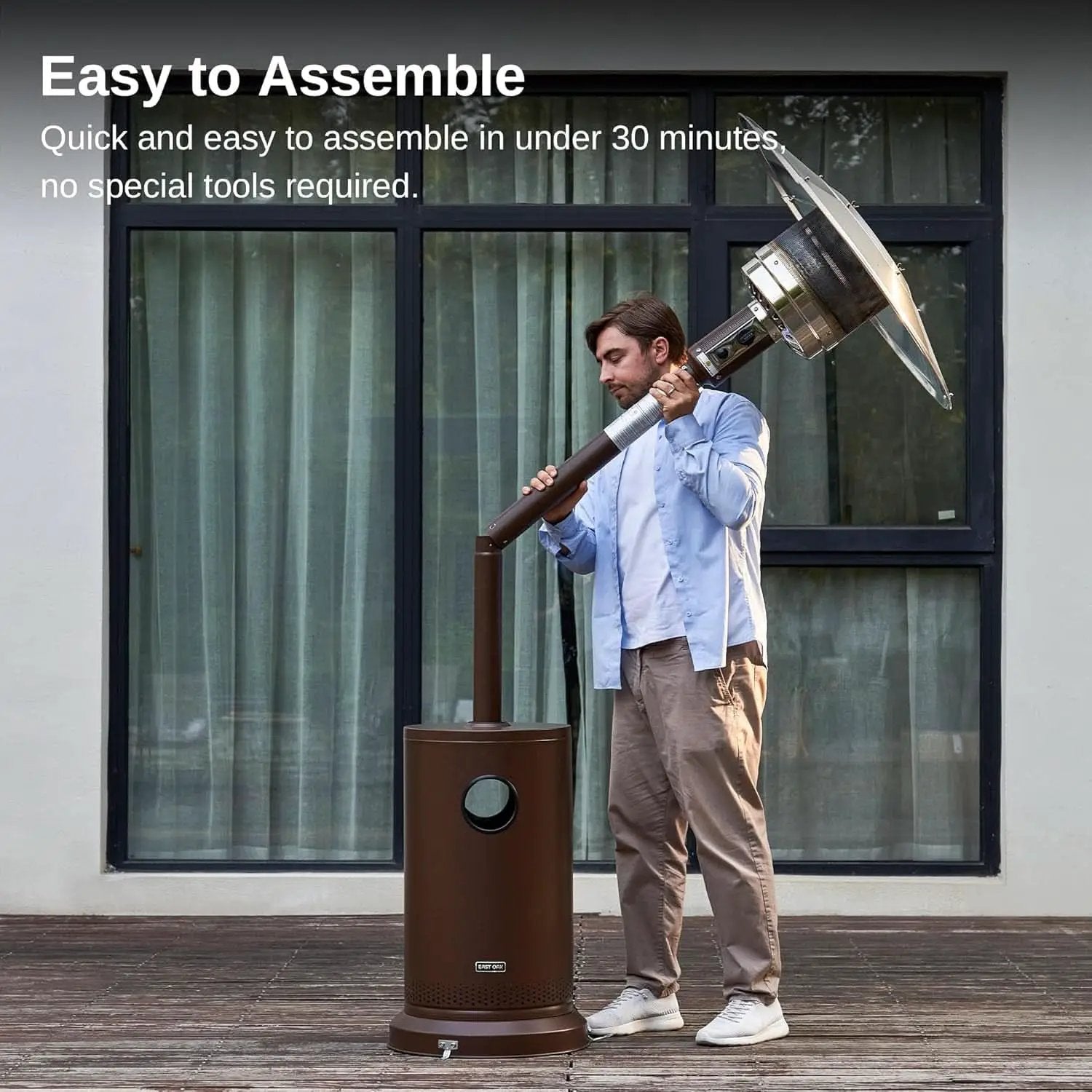 Bronze 48000 BTU Patio Heater With Round Table And Wheels from PriceLows™