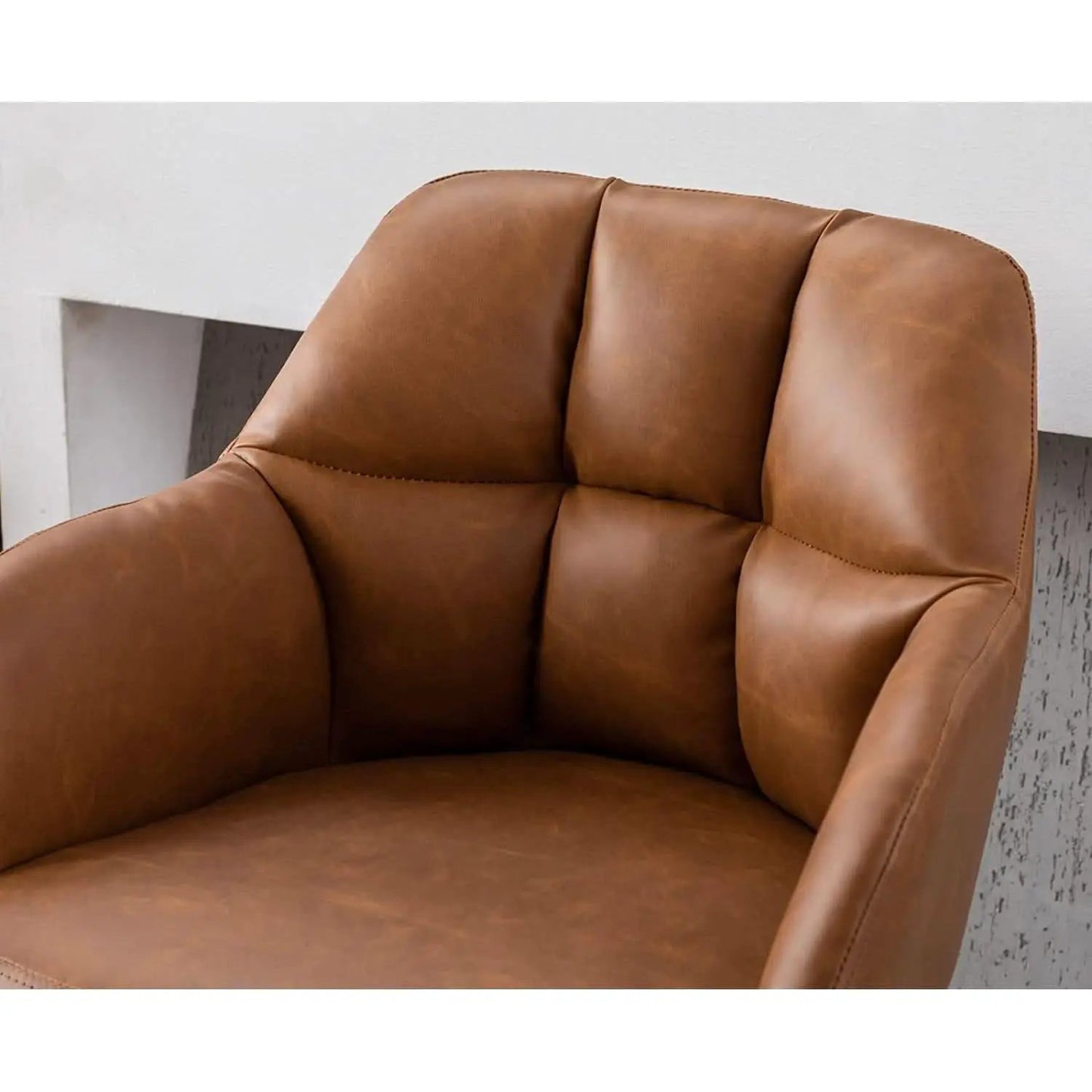 Modern Leather Swivel Bar Stool With Backrest And Armrests from PriceLows™