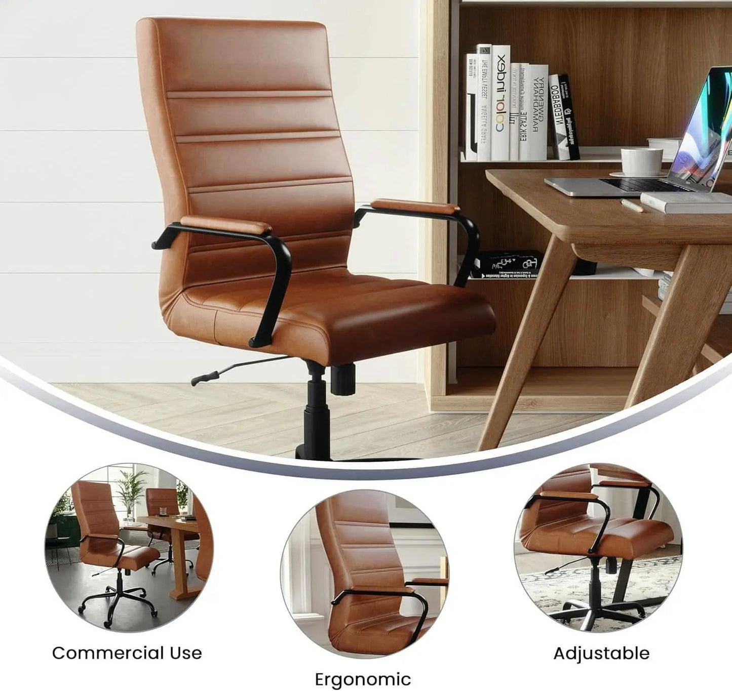 Whitney High Back Leathersoft Desk Chair Adjustable Height from PriceLows™