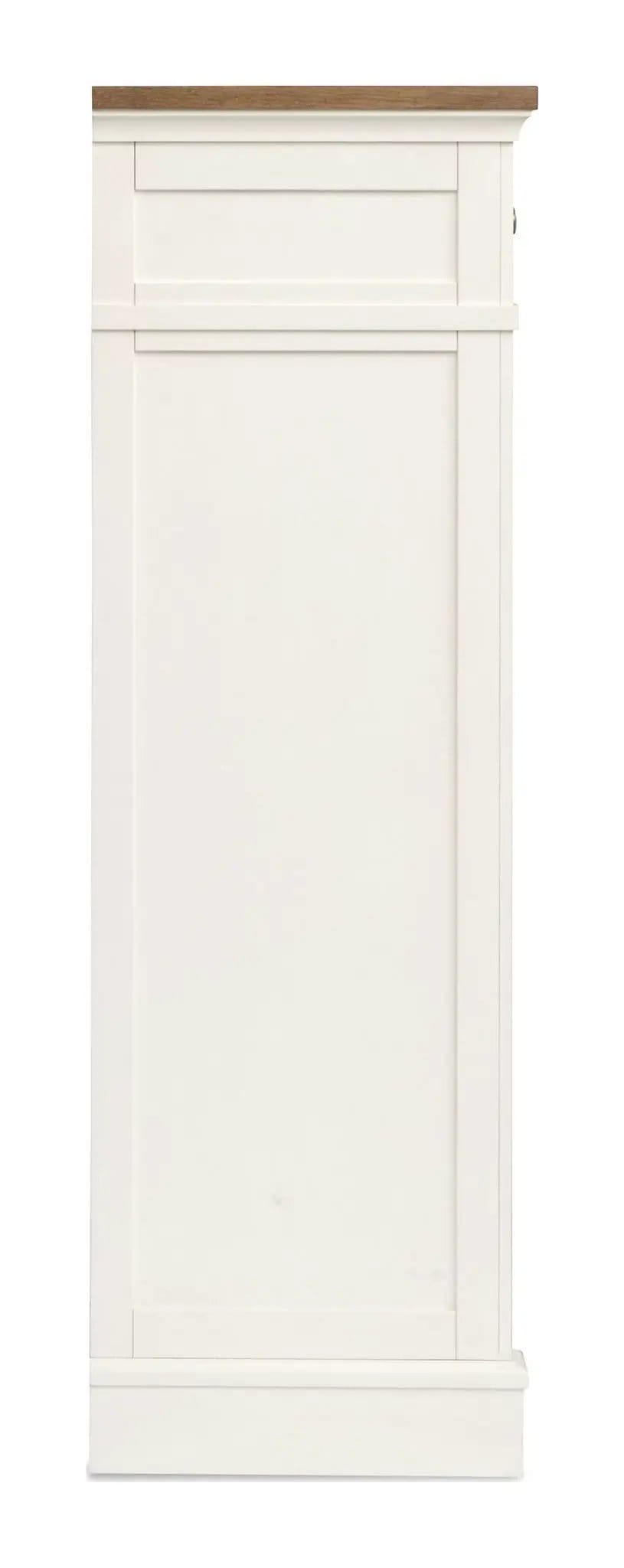 Kingston Drawer Chest | 18 x 42 x 56 in | Oak Veneer | Whisper White And Cerused Nutmeg