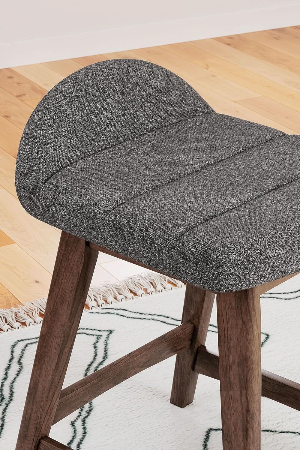 Counter Height Bar Stool Set Of 2 28.5 Inch Charcoal Brown from PriceLows™