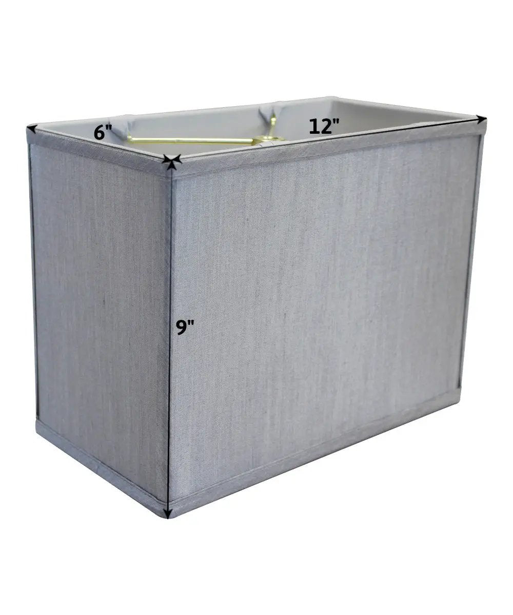 Rectangular Drum Lampshade | Premium Linen Fabric | Bavarian Gray | 7x9 Inches