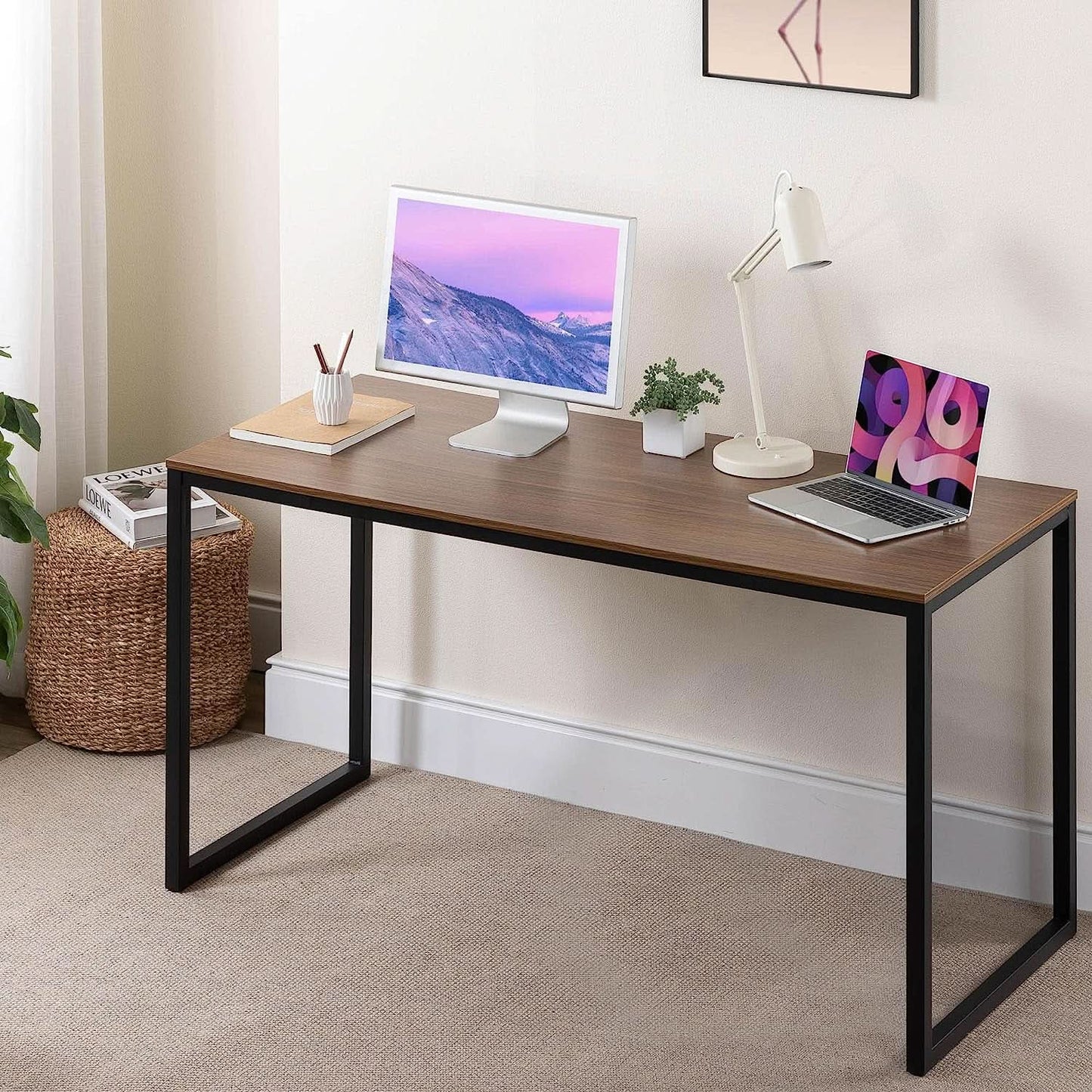 Black Frame Office Desk With Easy Assembly And Sturdy Build from PriceLows™