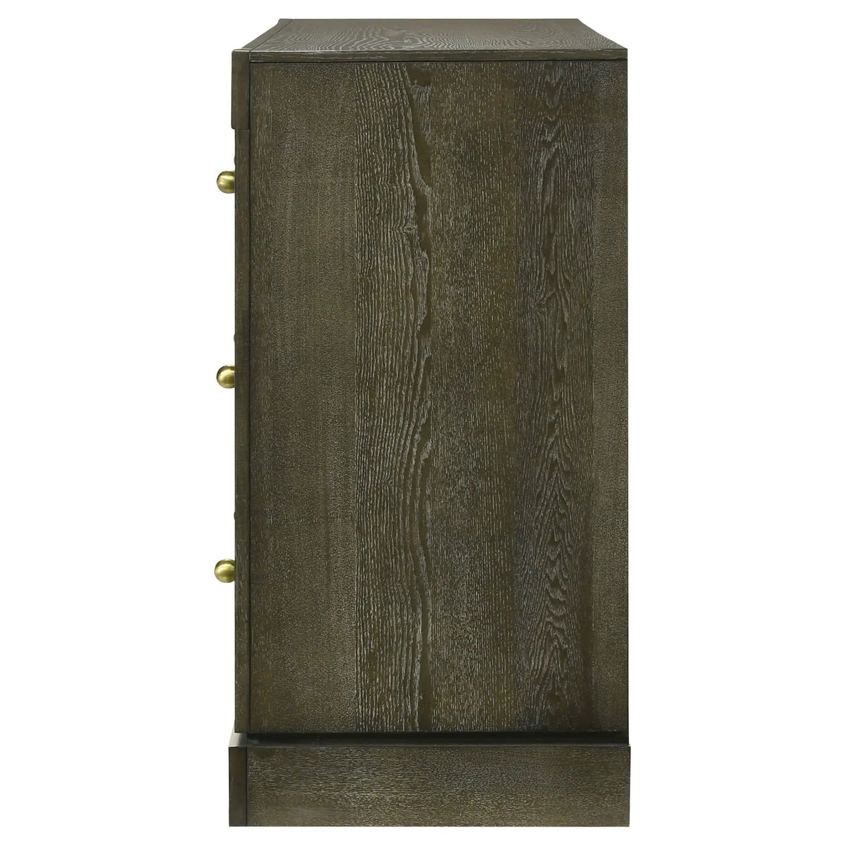 Gran Park 6-drawer Dresser Cabinet Dark Cocoa | 61 x 18.25 x 36 in | Veneer & Brass | Bedroom