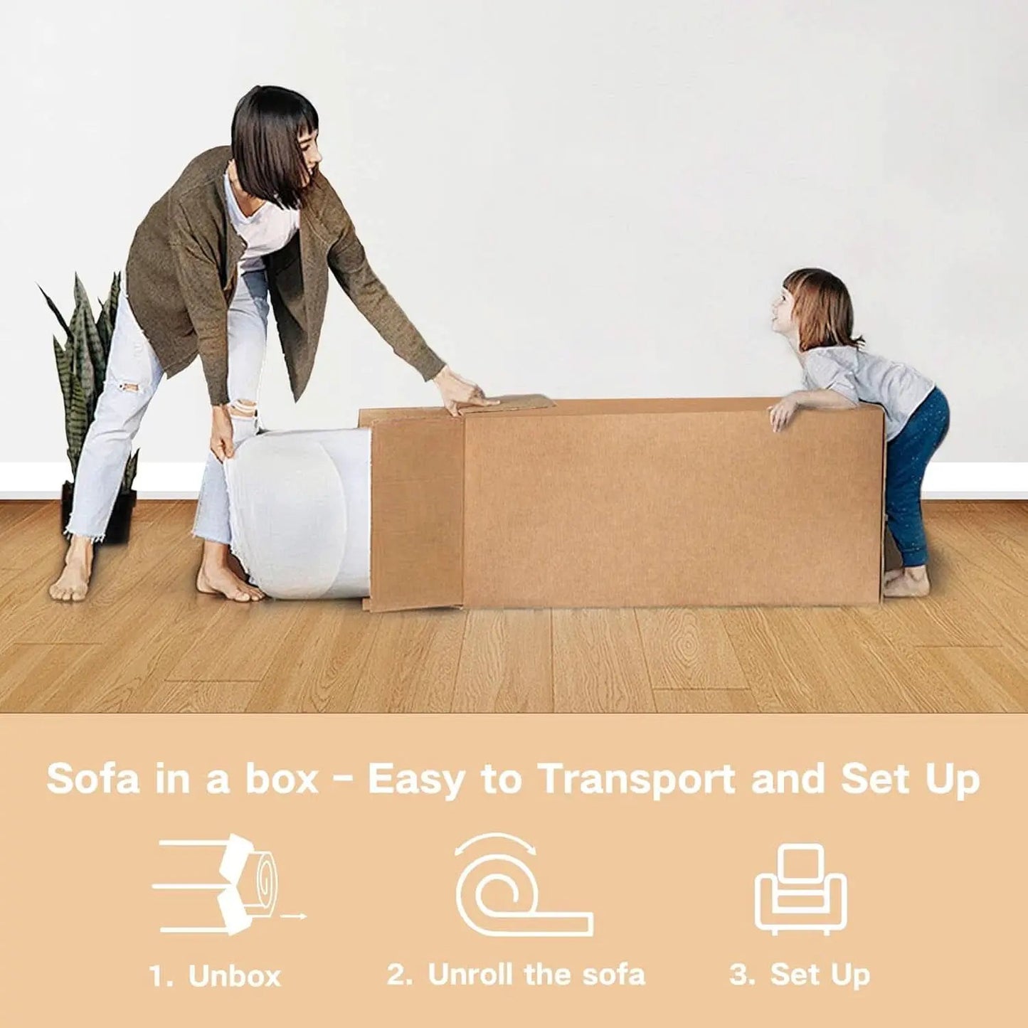 Sofa In A Box Memory Foam 3 Seater Grey Corduroy Fabric from PriceLows™