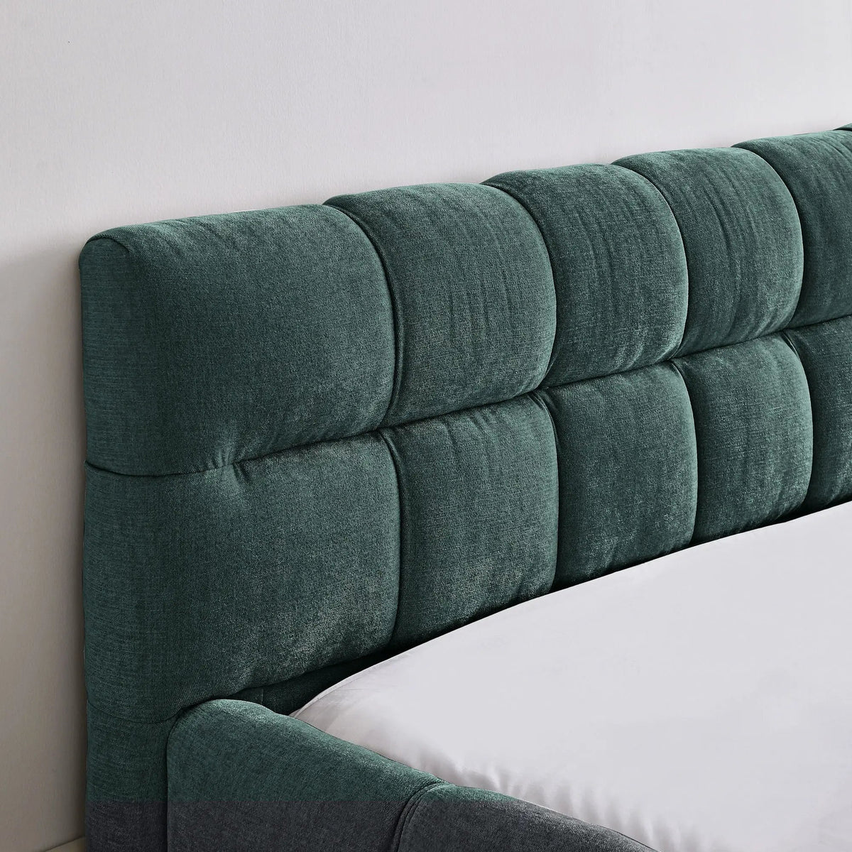 Modern Platform Storage Bed Frame | Thick Fabric Upholstery | Soft Headboard | Solid Construction