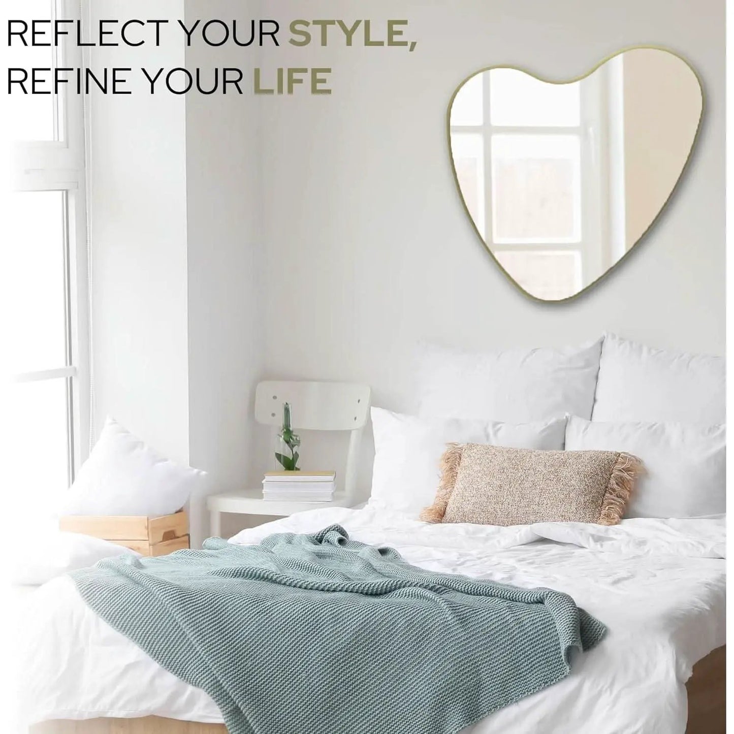 26 Inch Irregular Heart Wall Mirror For Home Decor from PriceLows™