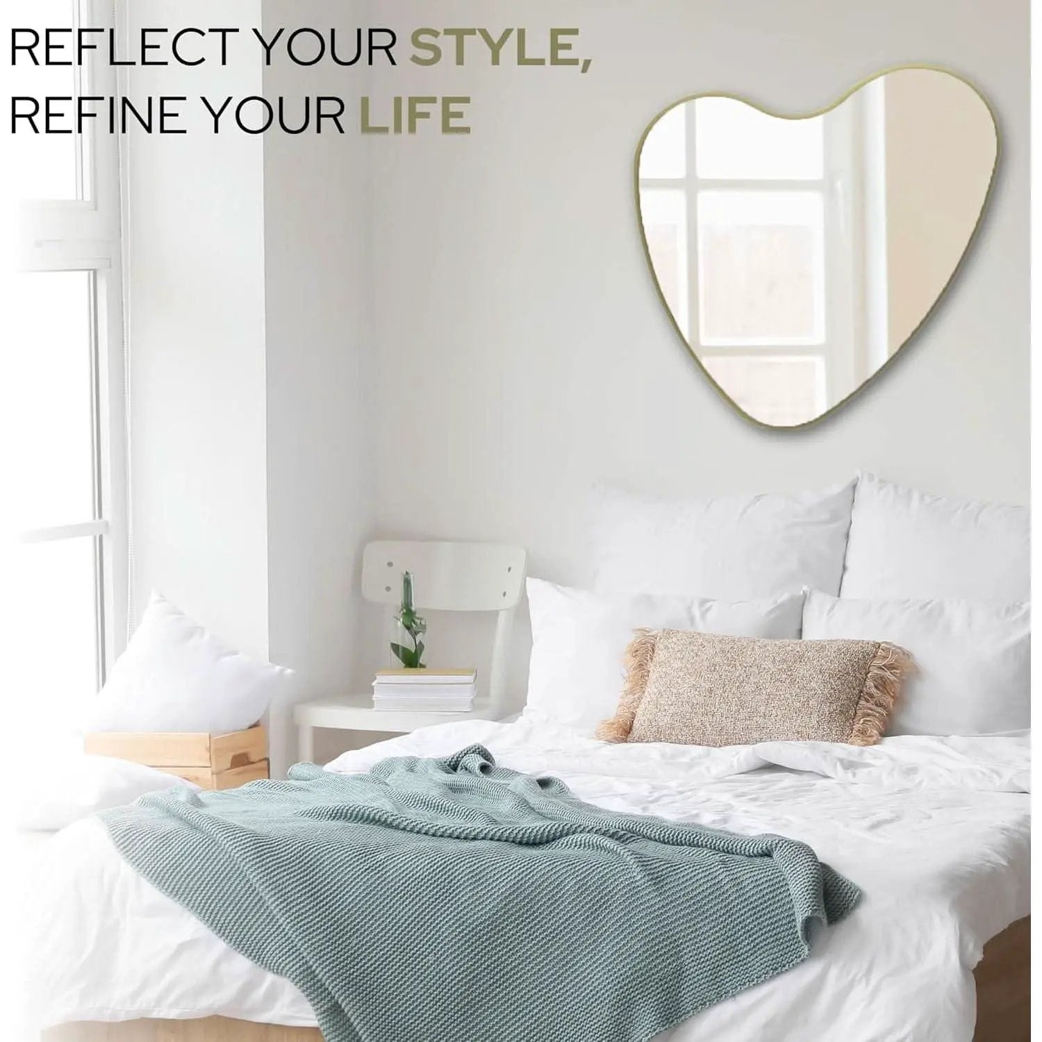 26 Inch Irregular Heart Wall Mirror For Home Decor from PriceLows™