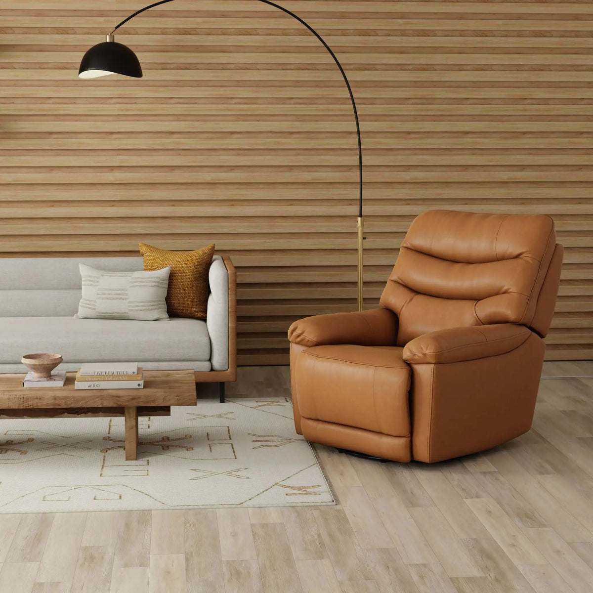 Oslo Antelope Swivel Glider Recliner | Manual Footrest | 360 Degree Swivel Base | No-Sag Suspension