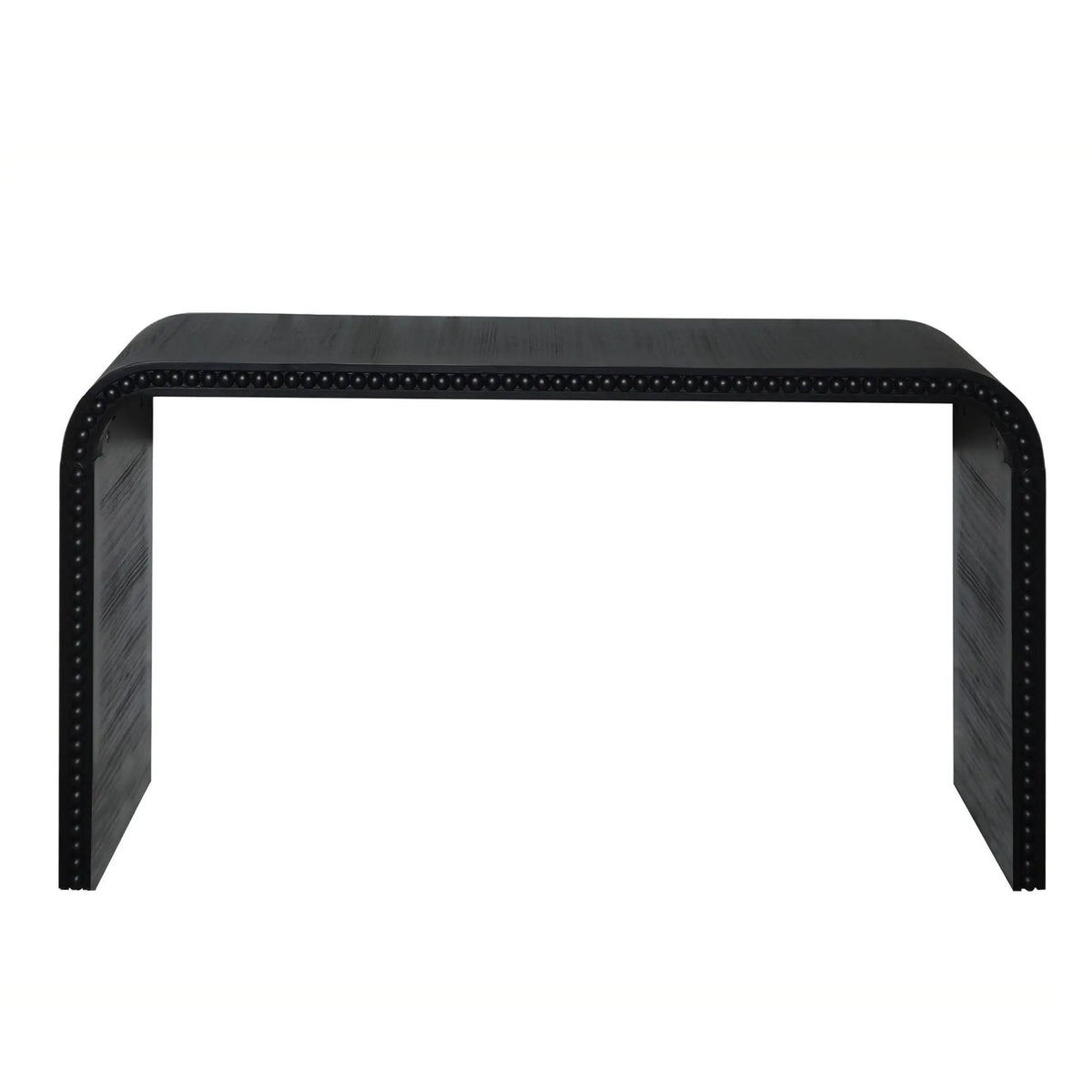 Waterfall Console Table | 59 Inch Width | Wood Trim Accent | Farmhouse Finish