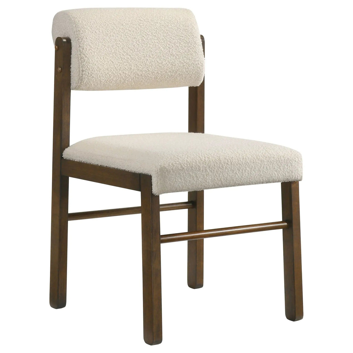 Kehoe Upholstered Dining Side Chair Cream and Walnut (Set of 2) | 19 x 23.25 x 32.5 in | Rubberwood & Walnut | Dining Room