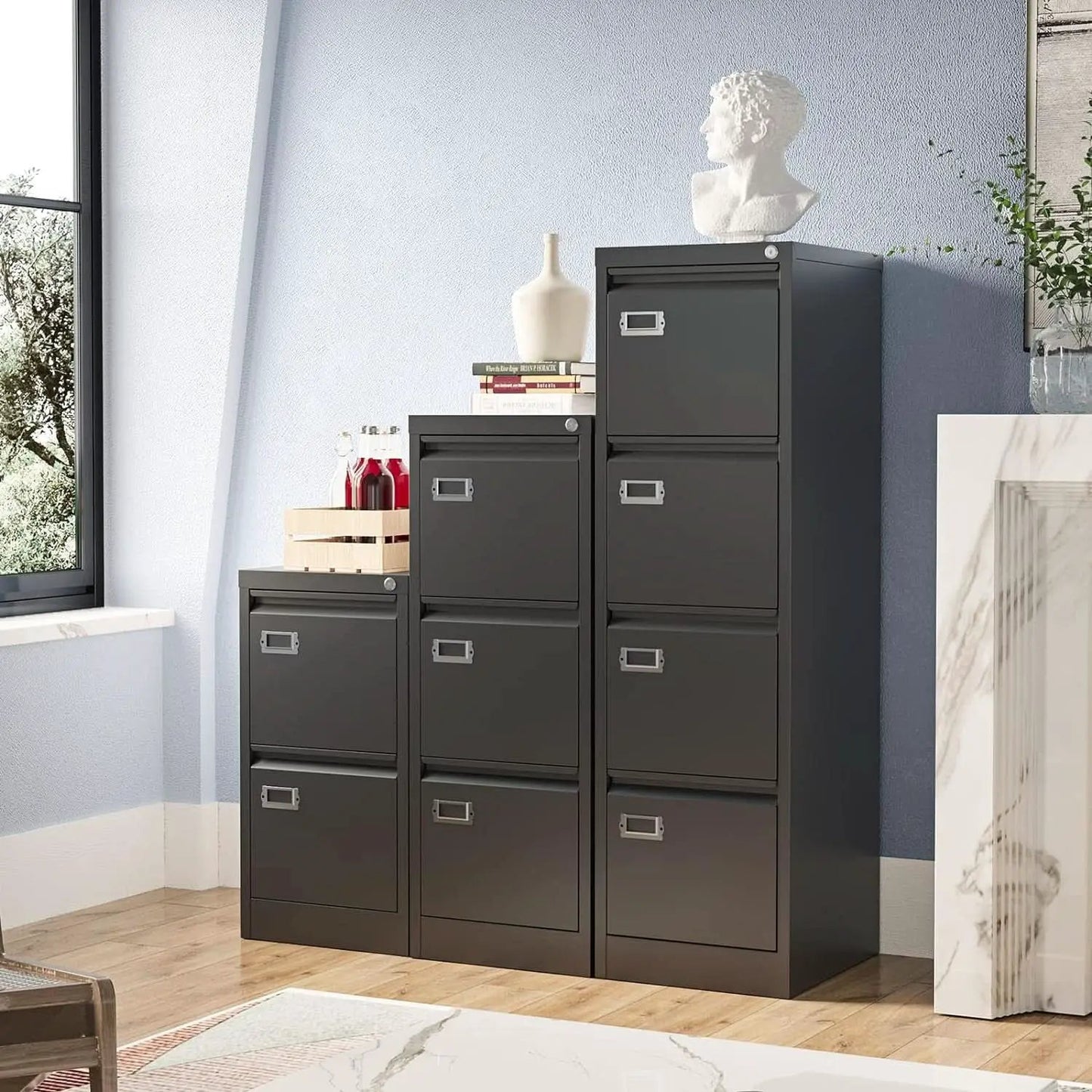 Locking 4 Drawer Vertical File Cabinet For Office Use from PriceLows™