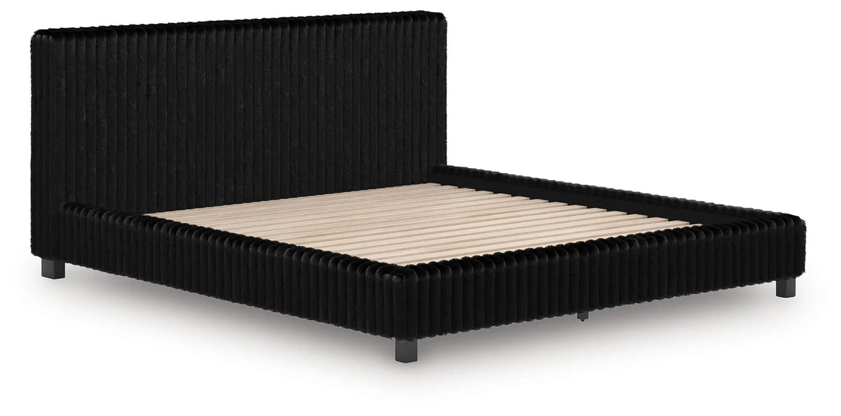 Zuraleus Upholstered Bed | Corded Fabric | Casual Contemporary Style | 91.25 Inch Width
