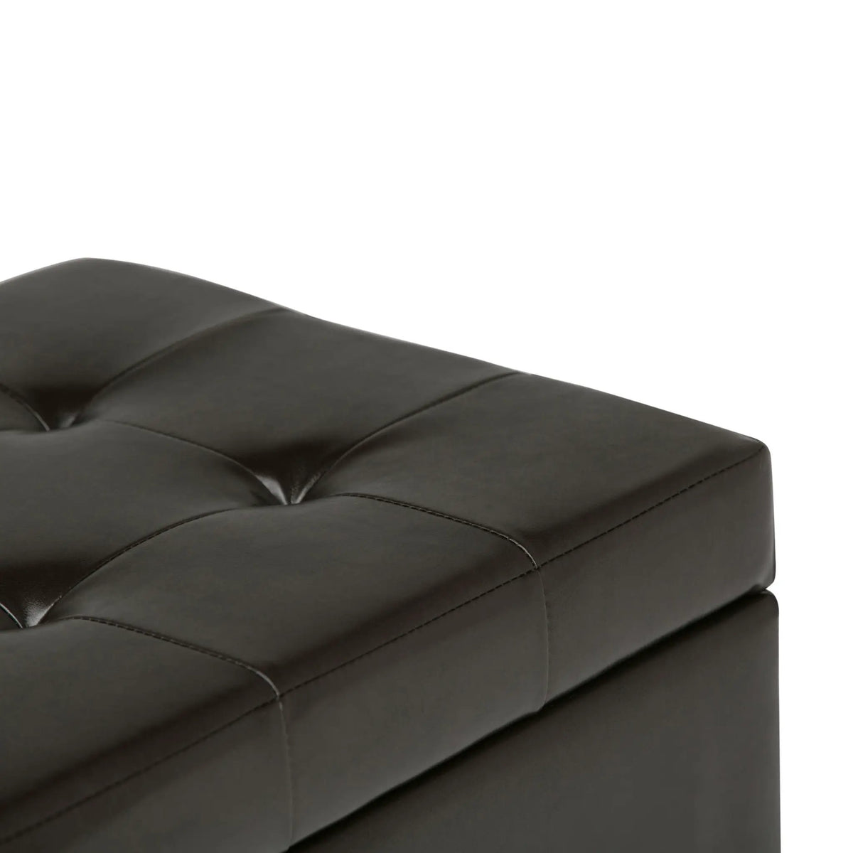 Cosmopolitan Upholstered Storage Ottoman | Child Safety Hinge | Large Interior Storage | 33.5 Inch Length