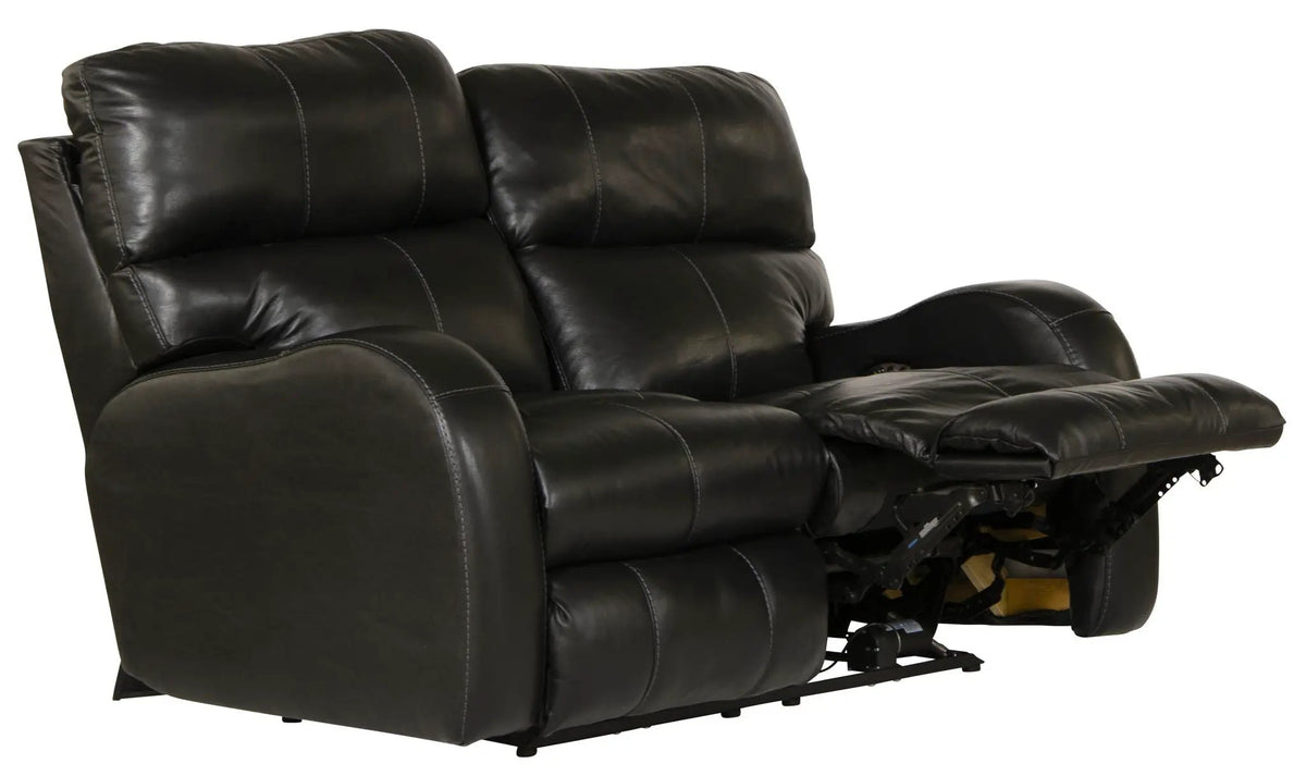 Power Reclining Loveseat | Lay Flat | Genuine Leather | 60 Inch