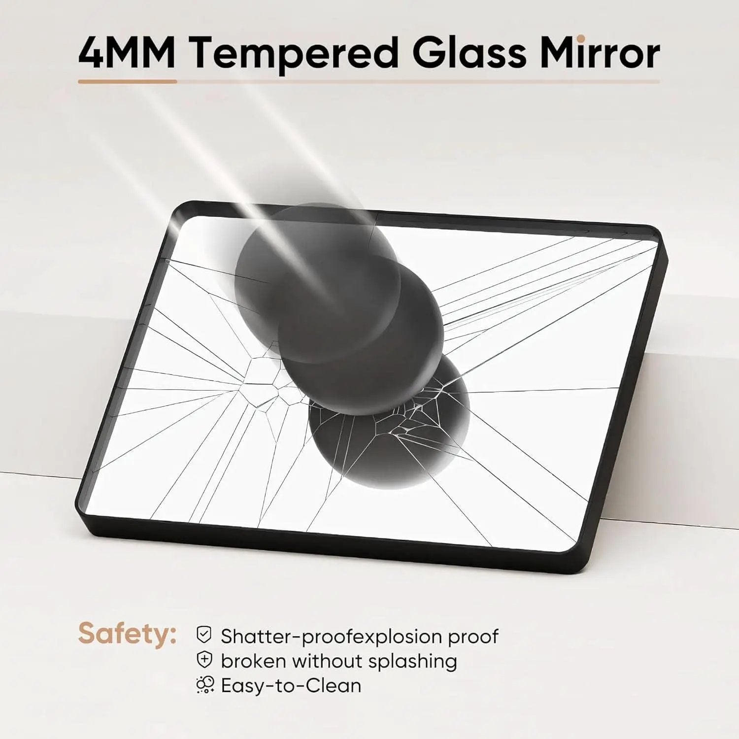 Black Metal Framed Vanity Mirror 30x22 Inch Over Sink from PriceLows™