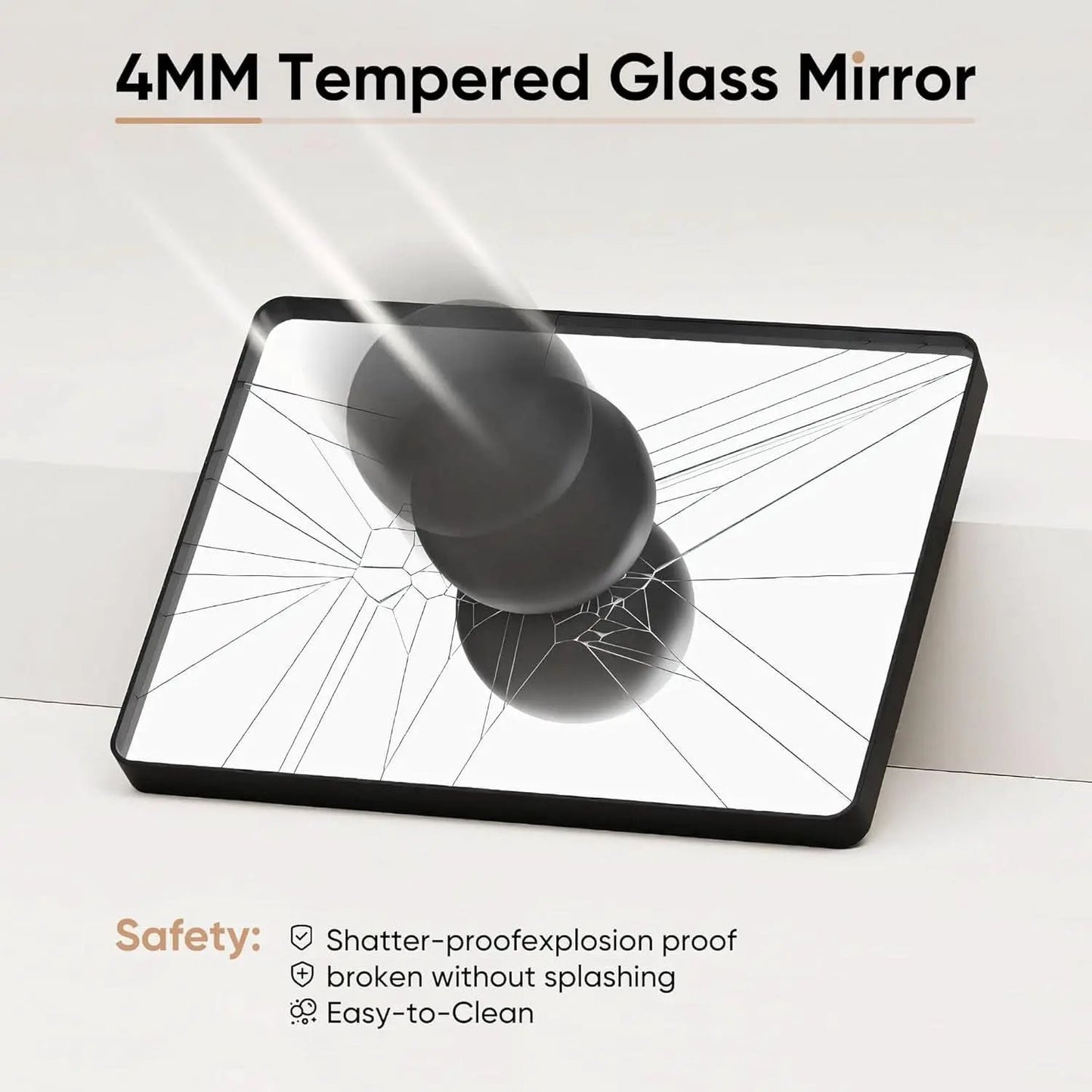 Black Metal Framed Vanity Mirror 36x24 Inch For Over Sink from PriceLows™
