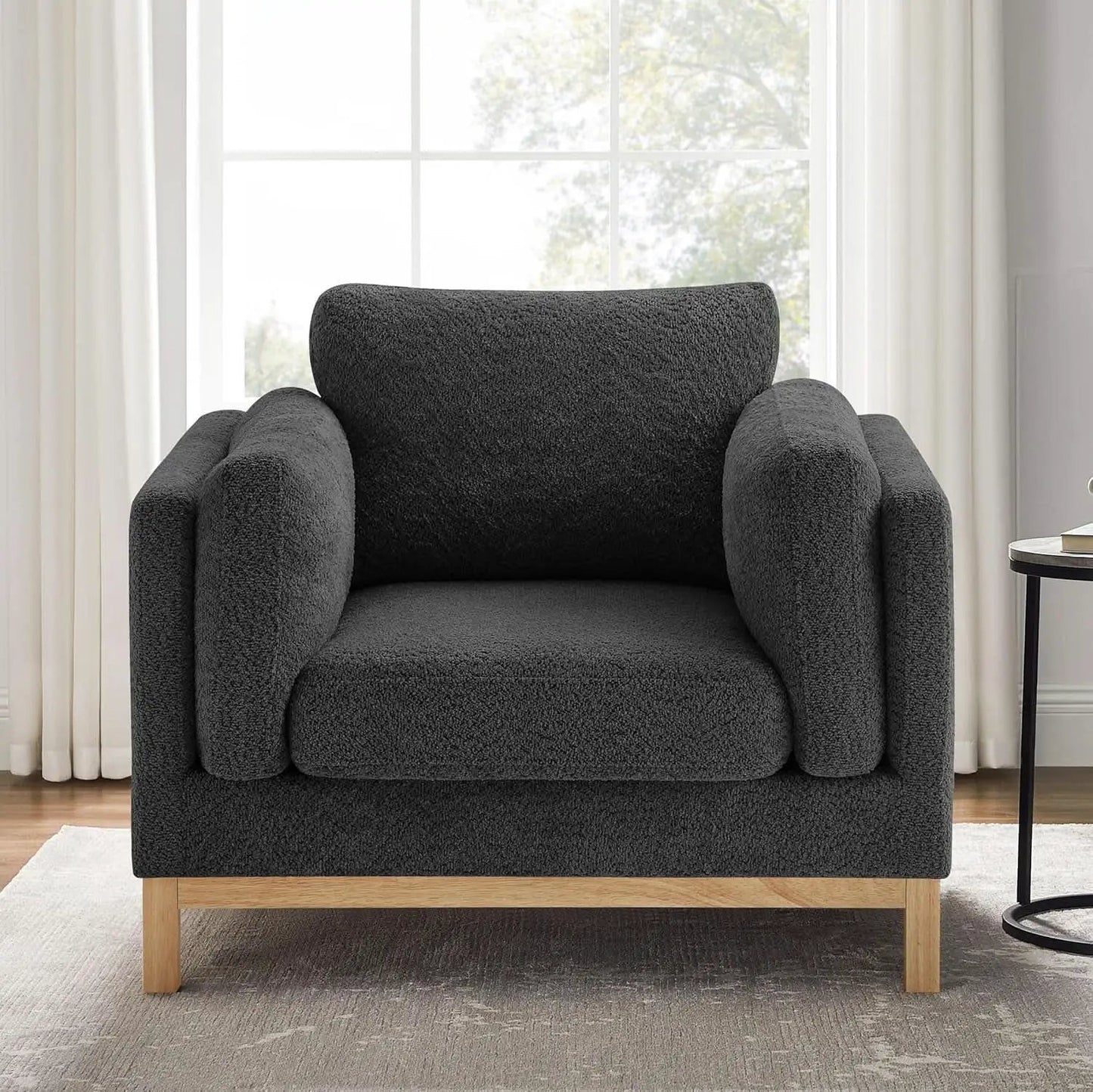 Oversized Accent Chair Dark Grey Upholstered Armchair from PriceLows™