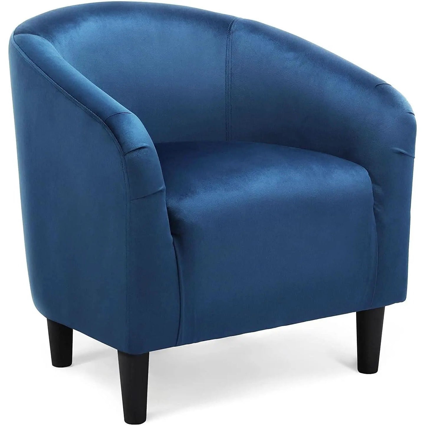 Pagoda Blue Velvet Club Chair With Curved Armrests from PriceLows™