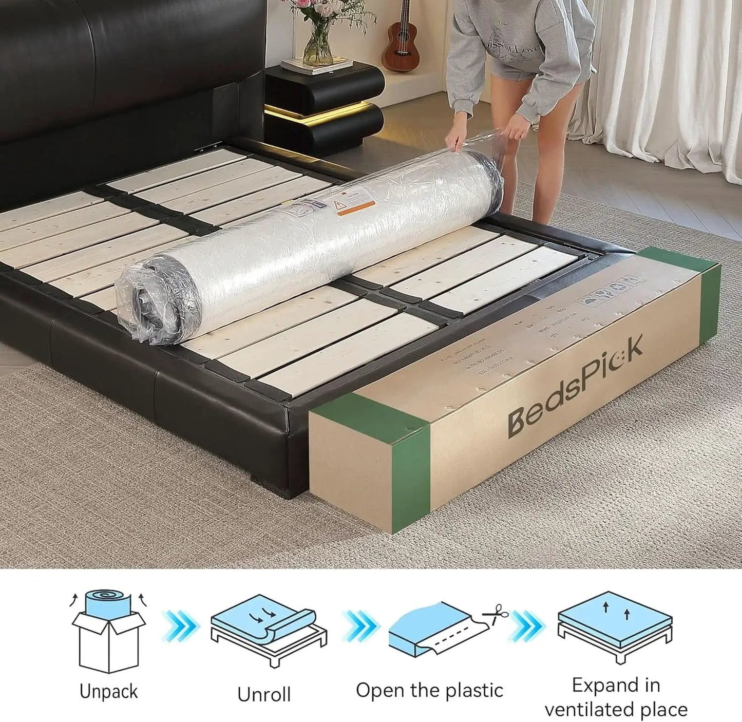 Queen Hybrid Mattress In Box CertipurUS Breathable from PriceLows™