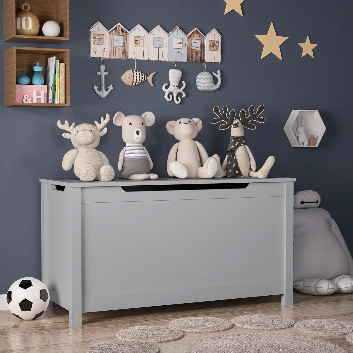 Toy Storage Box | Safety Hinged Lid | 2.7 Cubic Feet