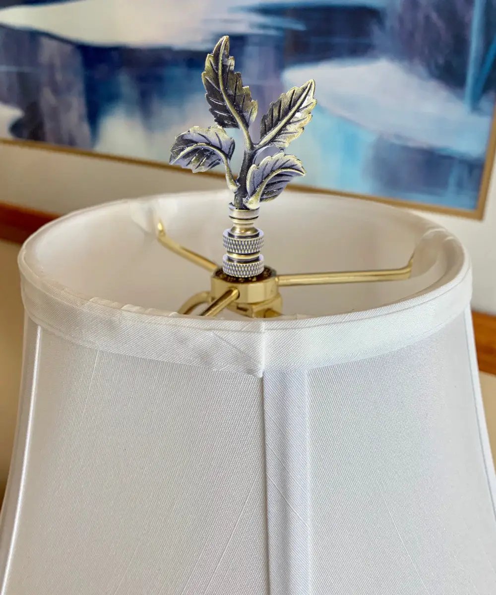 Lamp Finial | Antique Brass | 3 Inch Height | Leaf Design