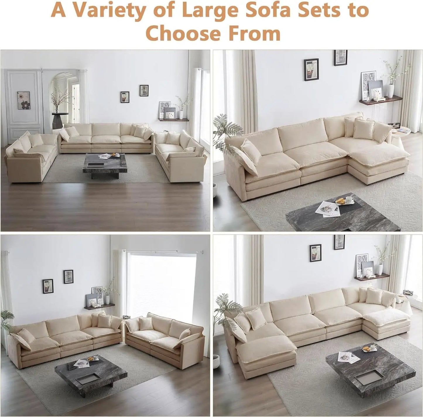 Chenille 76 Inch Loveseat Sofa Light Coffee Armrest Pillows from PriceLows™