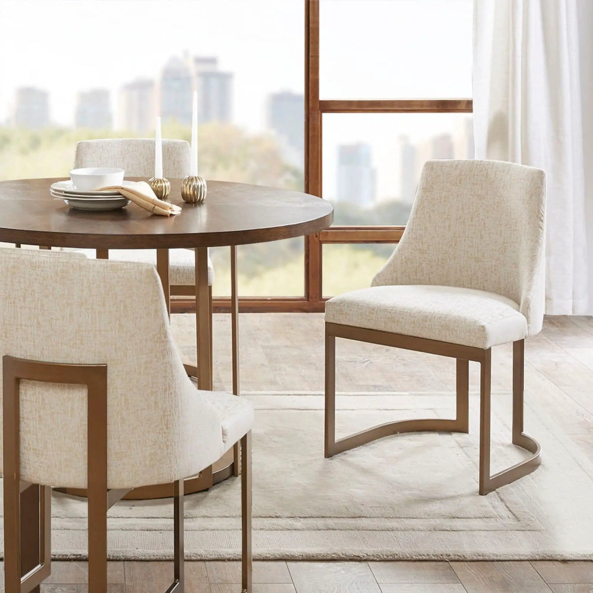 Contemporary Modern Accent Dining Chairs (Set of 2) | 2 Pieces | Metal | Dining Room