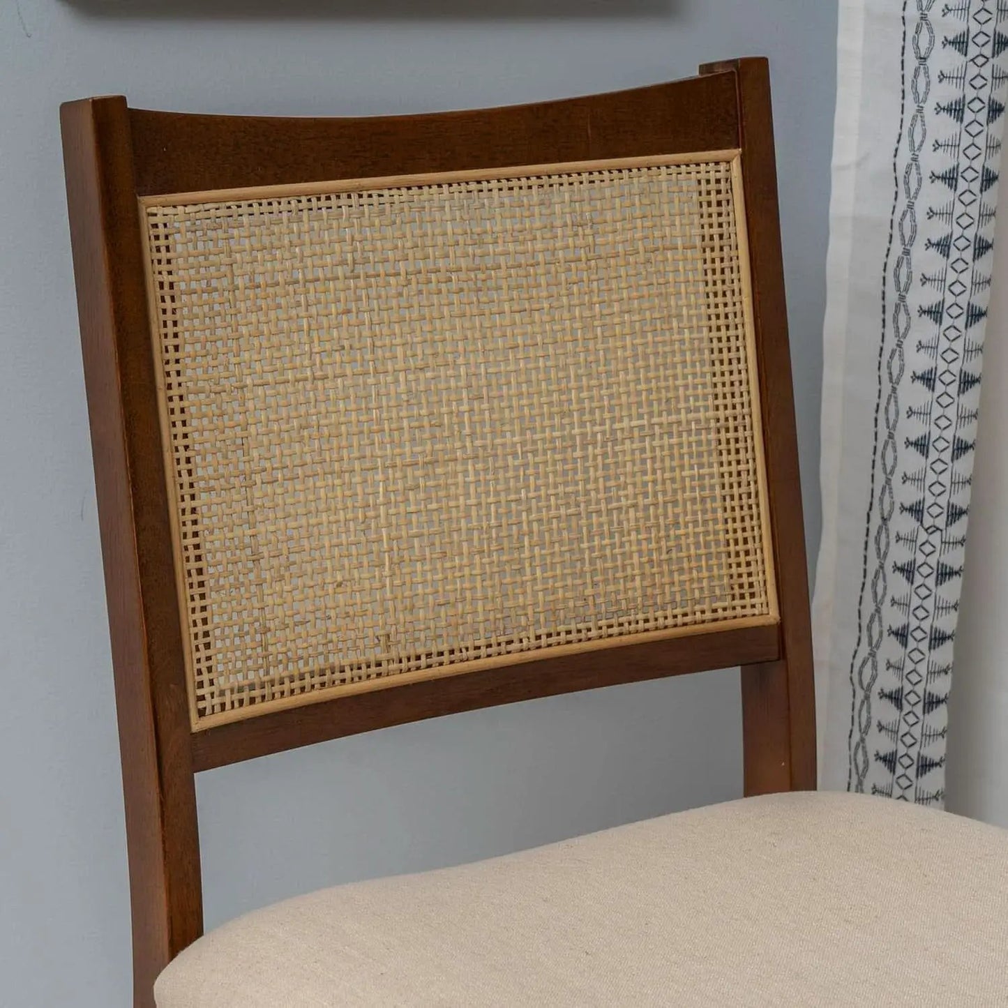 Kasi Brown Natural Rattan Cane Foldable Dining Side Chair from PriceLows™