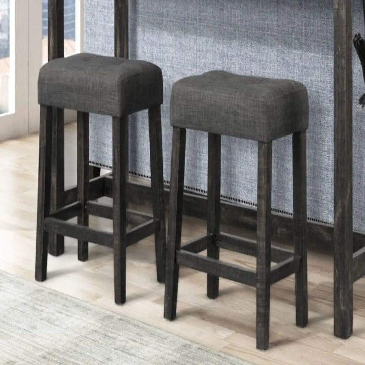 Backless Counter Stool | Transitional | Upholstered | Set Of 2