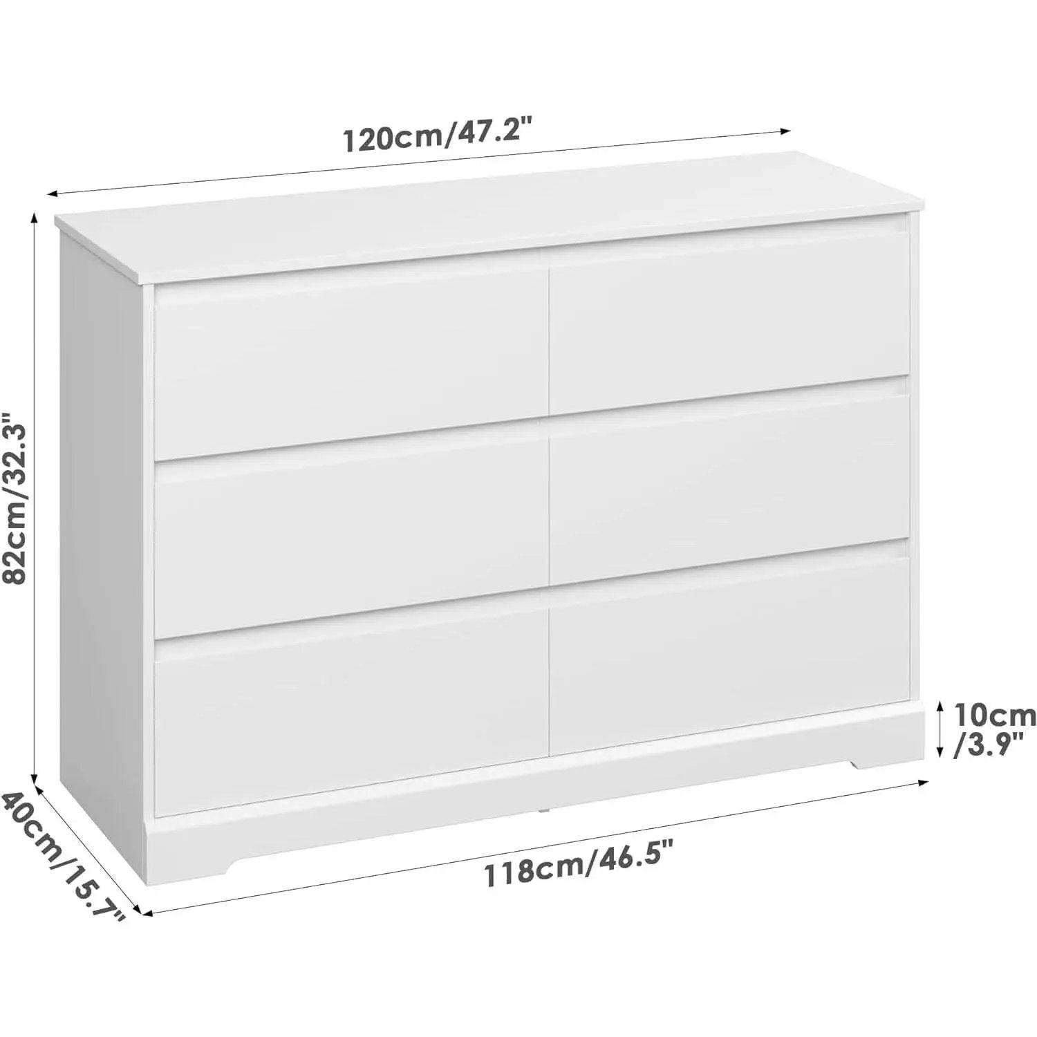 White Six Drawer Dresser For Bedroom Storage Solutions from PriceLows™