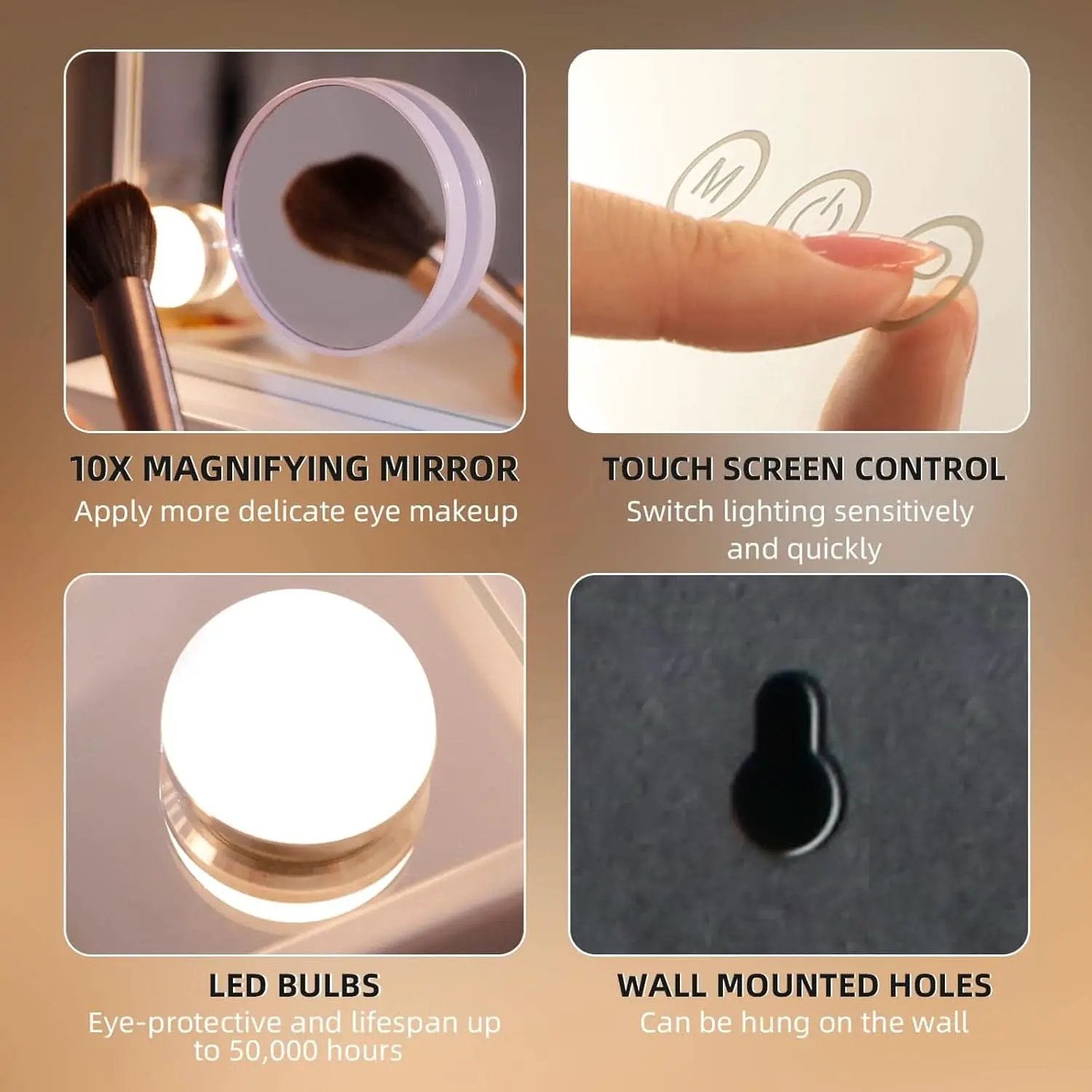 Vanity Mirror With Lights 22.8 By 18 Inch Three Color Modes from PriceLows™