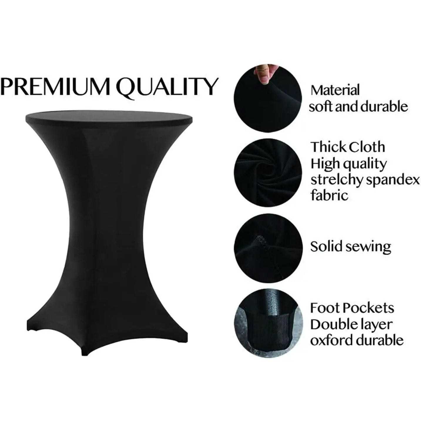 Spandex Cocktail Table Cover 32 Inch Round 8 Pack Set from PriceLows™