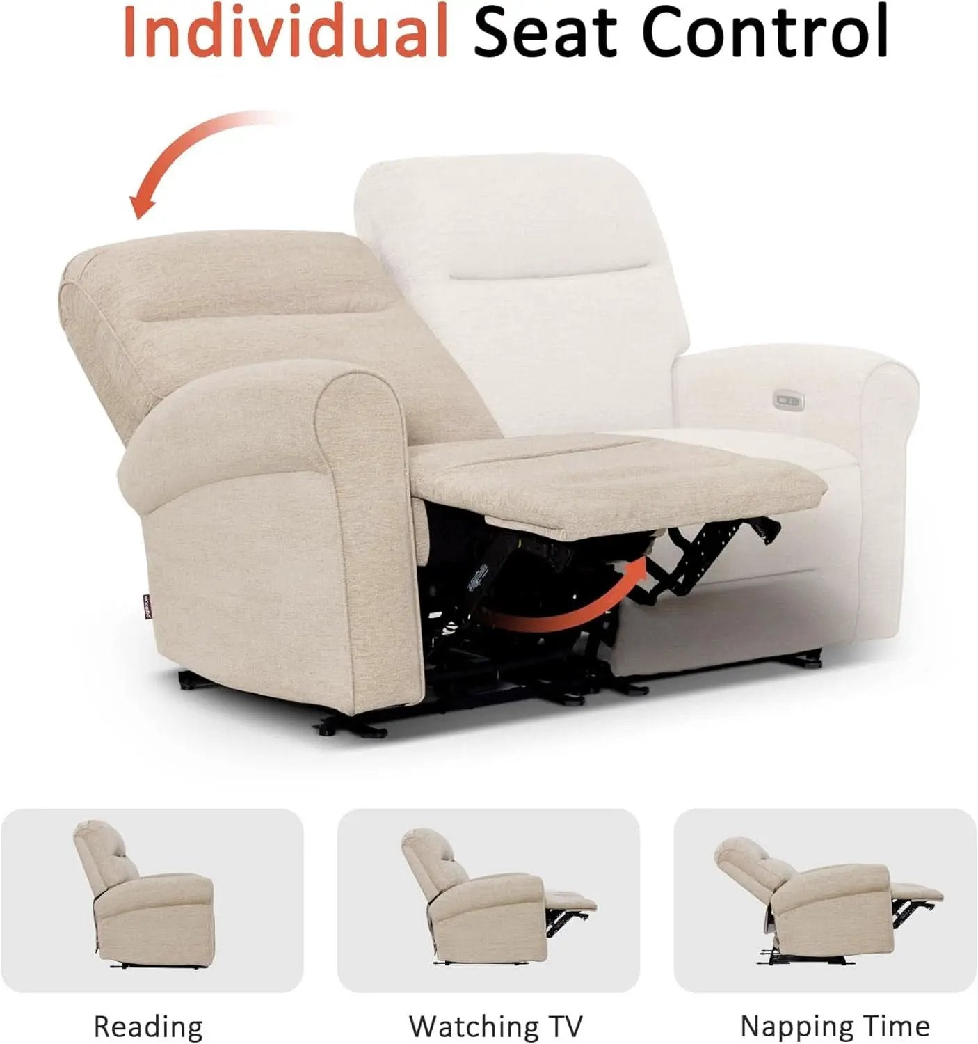 64.6 Inch Wall Hugging Auto Power Recline Loveseat from PriceLows™