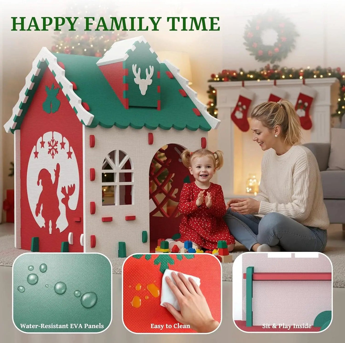 Holiday Season Kids Indoor Outdoor White EVA Playhouse from PriceLows™