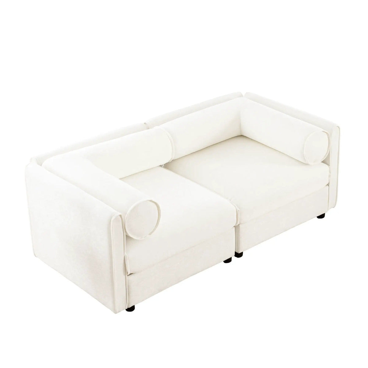 Stylish Sofa With Storage Seat And Cylindrical Backrest | Stationary Sofa | Living Room Furniture | Living Room