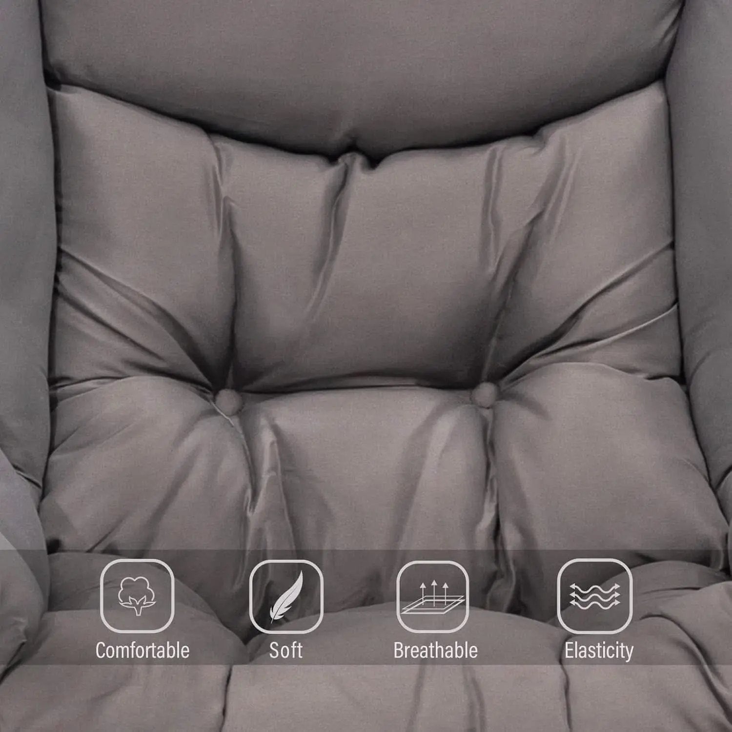 Dark Grey Lazy Chair With Ottoman Footrest And Side Pocket from PriceLows™