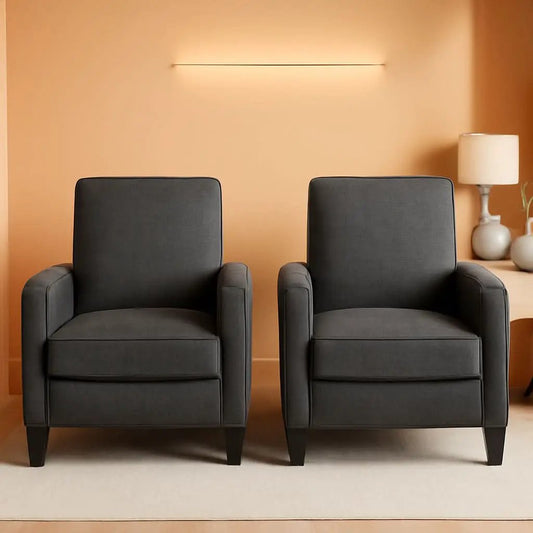 Emmie Fabric Recliner Set Of 2 Moss Gray Recliners from PriceLows™