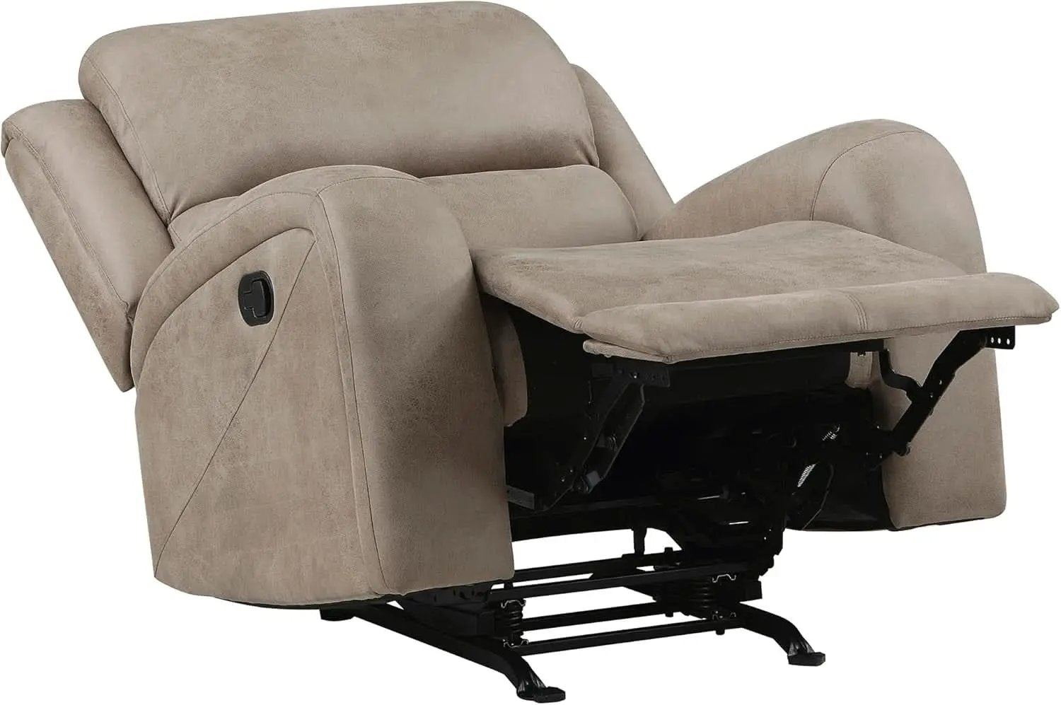 Polished Microfiber Manual Reclining Sofa Set Brown 3 Piece from PriceLows™