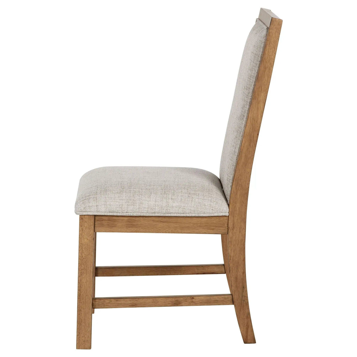 Bruner Upholstered Side Chair Natural Brown (Set of 2) | 20 x 24.75 x 38 in | Rubberwood & Fabric | Living Room