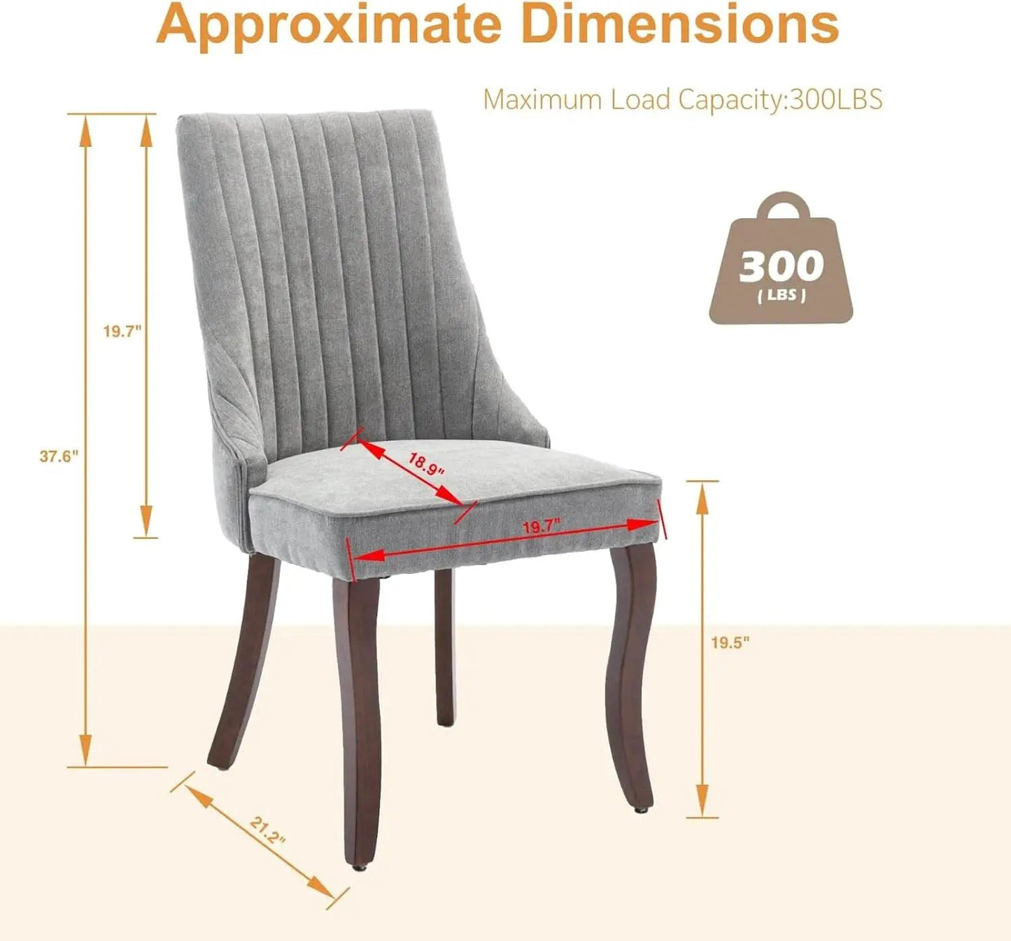 Gray Velvet Dining Chairs Channel Tufted For Kitchen from PriceLows™