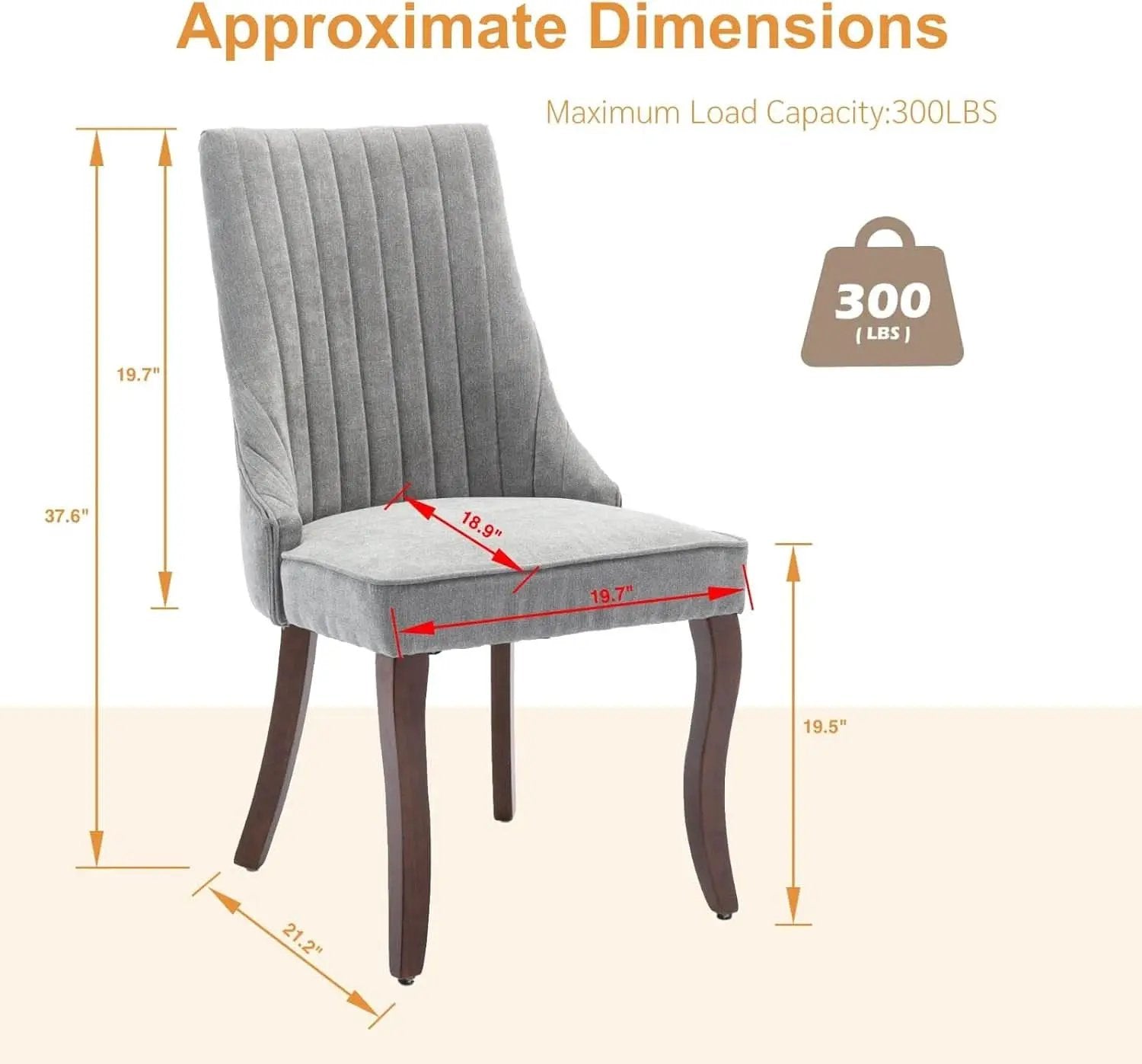 Gray Velvet Dining Chairs Channel Tufted For Kitchen from PriceLows™
